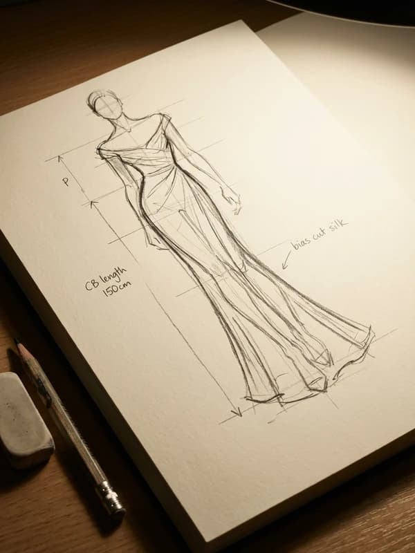 Hand-drawn fashion sketch